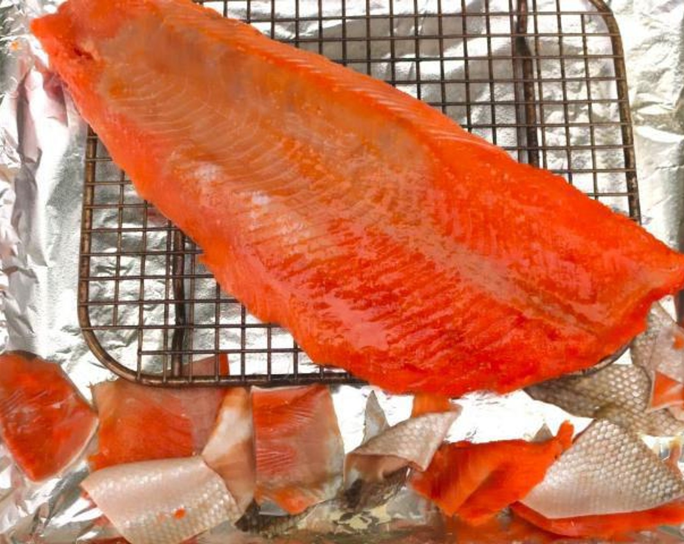 step 4 Cut up the un-seasoned skin; put the rack into the preheated oven.