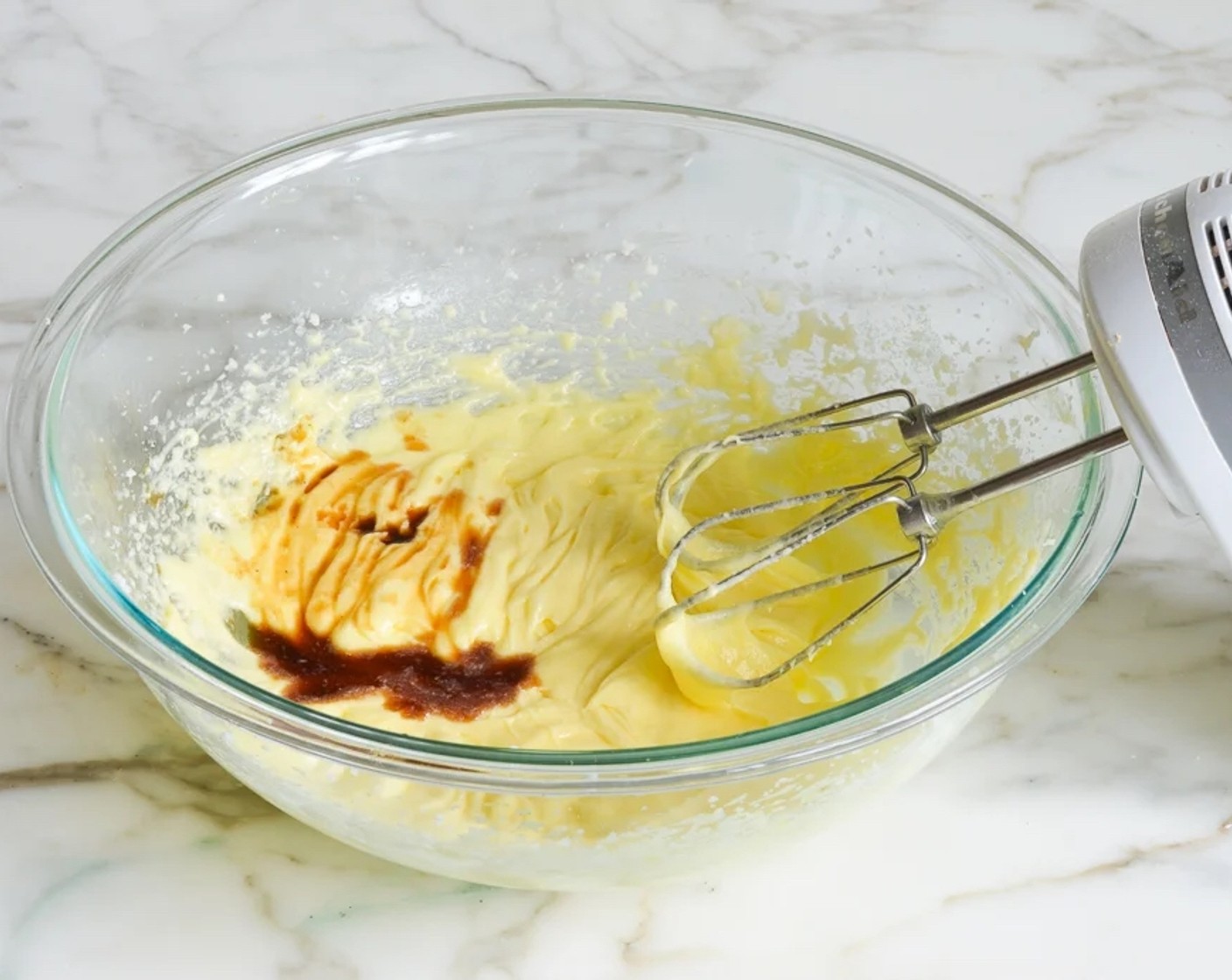 step 4 Add the Farmhouse Eggs® Large Brown Eggs (2), one at a time, scraping down the bowl and mixing well after each addition. Beat in the Simply Organic Vanilla Extract (2 tsp).