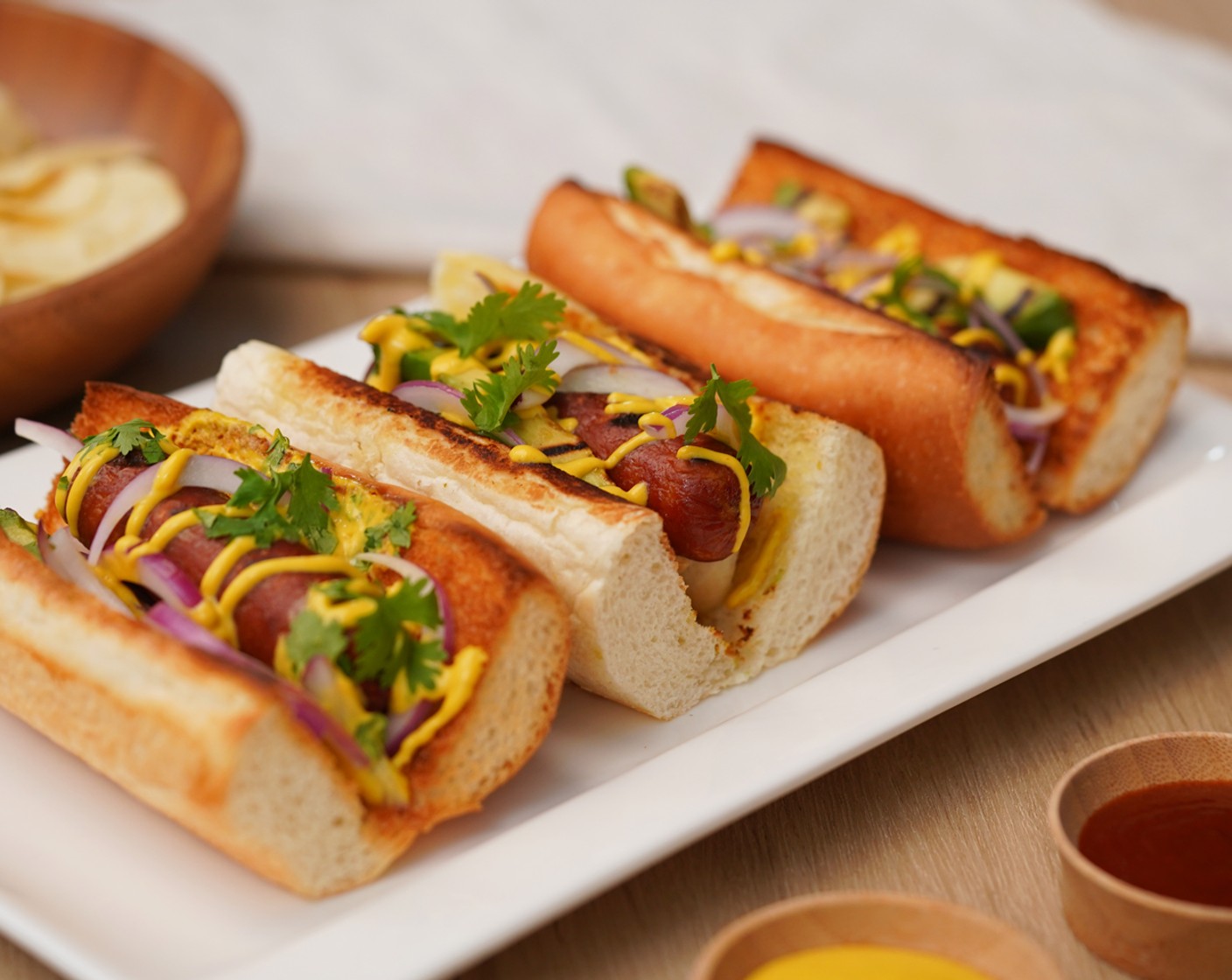 Vegan Dogs with Grilled Avocado and Spicy Mango Mayo