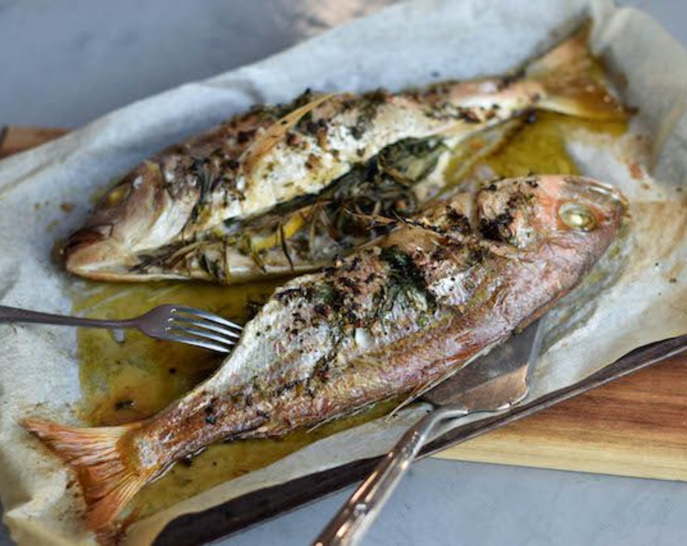 Herb-Stuffed Silver Fish