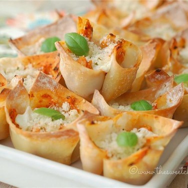 Chicken Parmesan Wonton Cups Recipe | SideChef