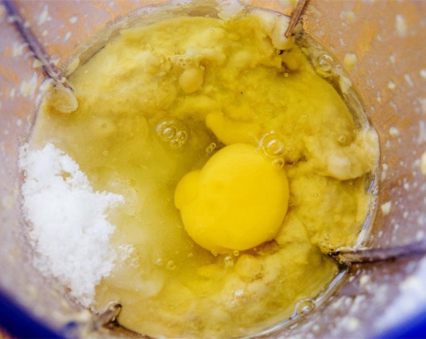 step 3 Puree until very VERY smooth, then add the Granulated Sugar (1/2 cup) and Eggland's Best Classic Eggs (2), one at a time, blending after each.