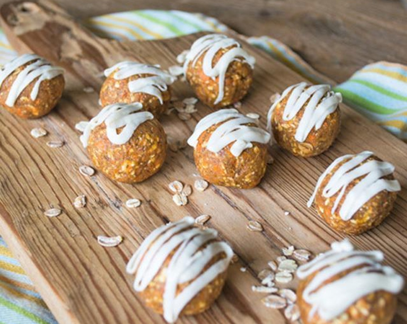 Raw Carrot Cake Bites with Goat Cheese Icing