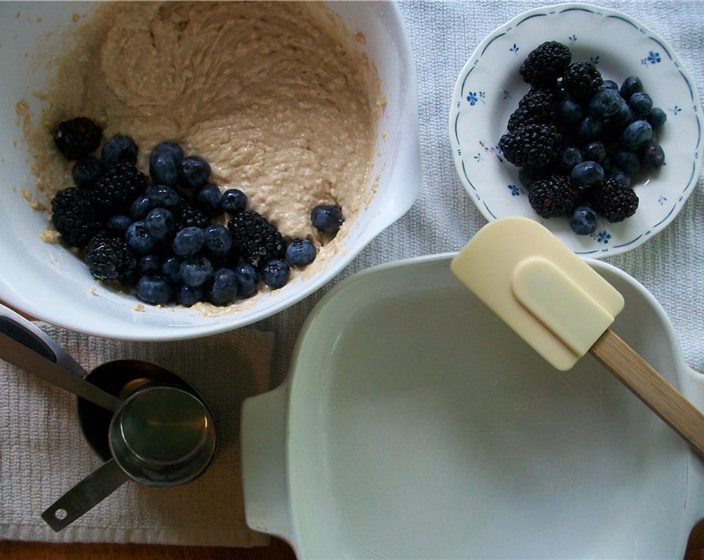 step 4 Add Eggland's Best Classic Egg (1) and Vanilla Extract (1 tsp) and beat until combined. Add flour and oat mixtures and mix until combined. Gently fold in half of the Fresh Mixed Berries (2 cups).
