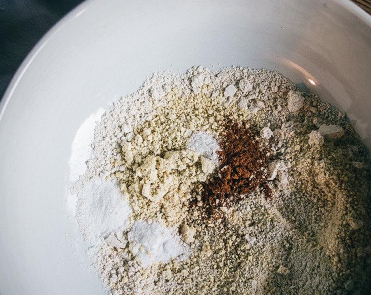 step 4 Add Oat Flour (1 1/3 cups), Cashew Meal (1/3 cup), Baking Powder (1 tsp), Baking Soda (1 tsp), Simply Organic Cinnamon, Ground (1/2 tsp), and Salt (1/8 tsp) to a large bowl, then whisk to combine.