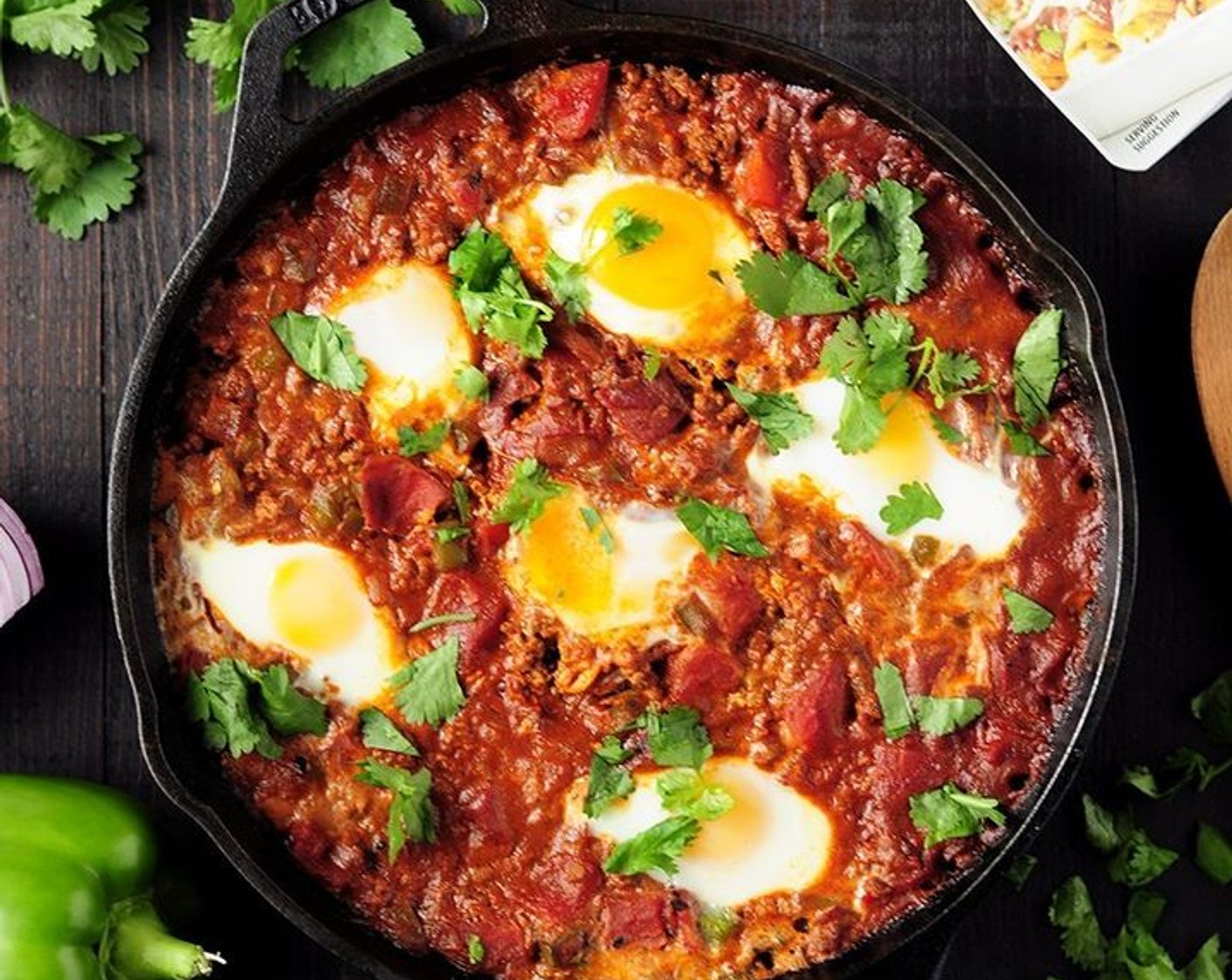 Shakshuka with Red Enchilada Sauce