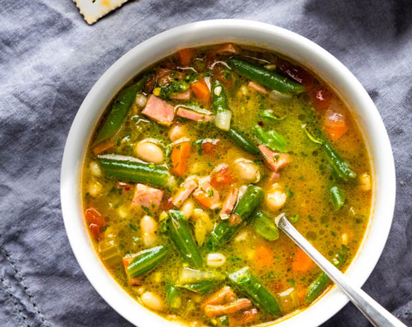 Ham Vegetable Barley Soup with Pistou