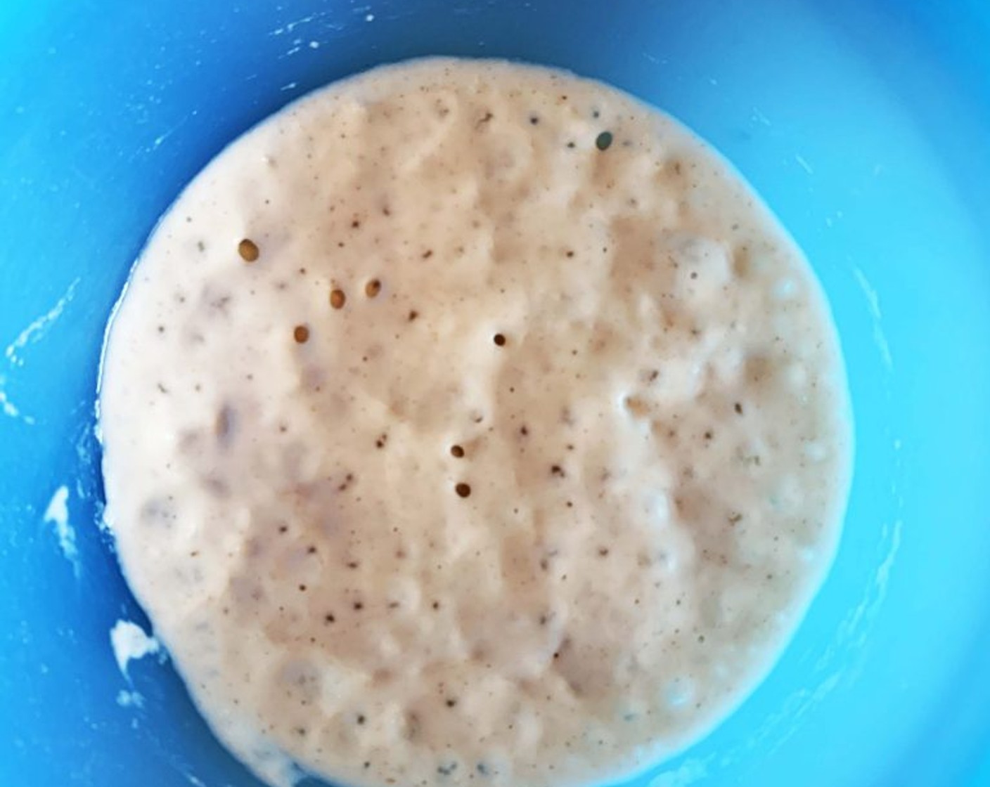 step 1 For the poolish, in a bowl combine All-Purpose Flour (2 1/2 Tbsp) with Water (0.5 oz) and Fresh Yeast (1/4 tsp). Stir and cover with plastic wrap. Let it rest until it doubles in size and bubbles form on top.