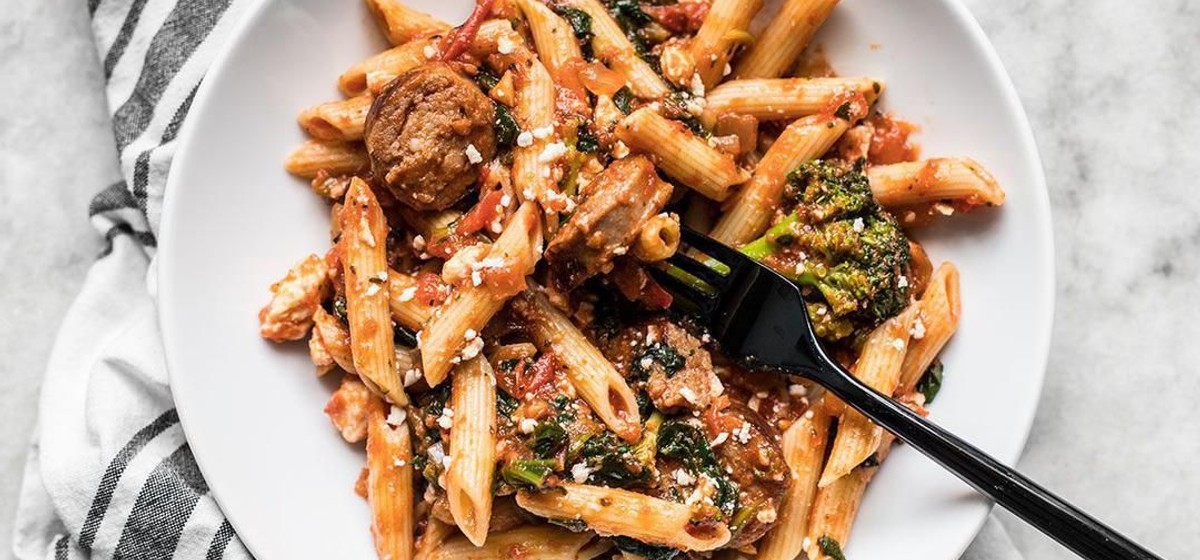 Penne Pasta with Sausage and Greens Recipe | SideChef