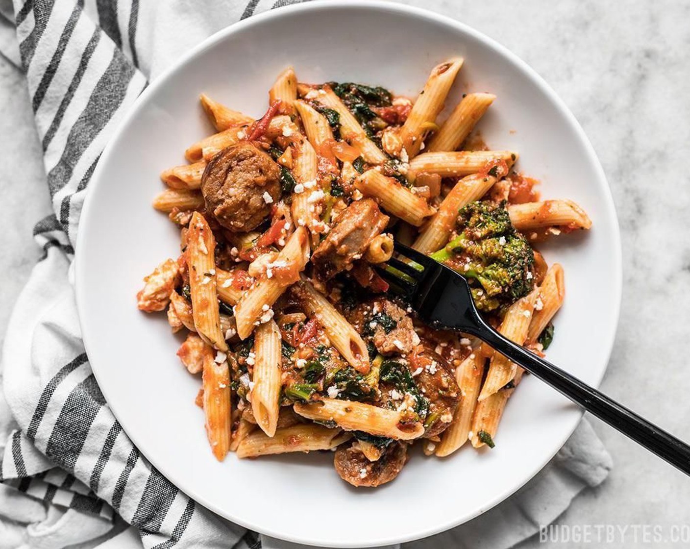 Penne Pasta with Sausage and Greens