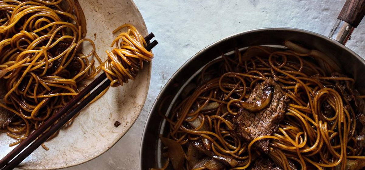 Beef & Onion Soy Sauce Noodles Recipe SideChef