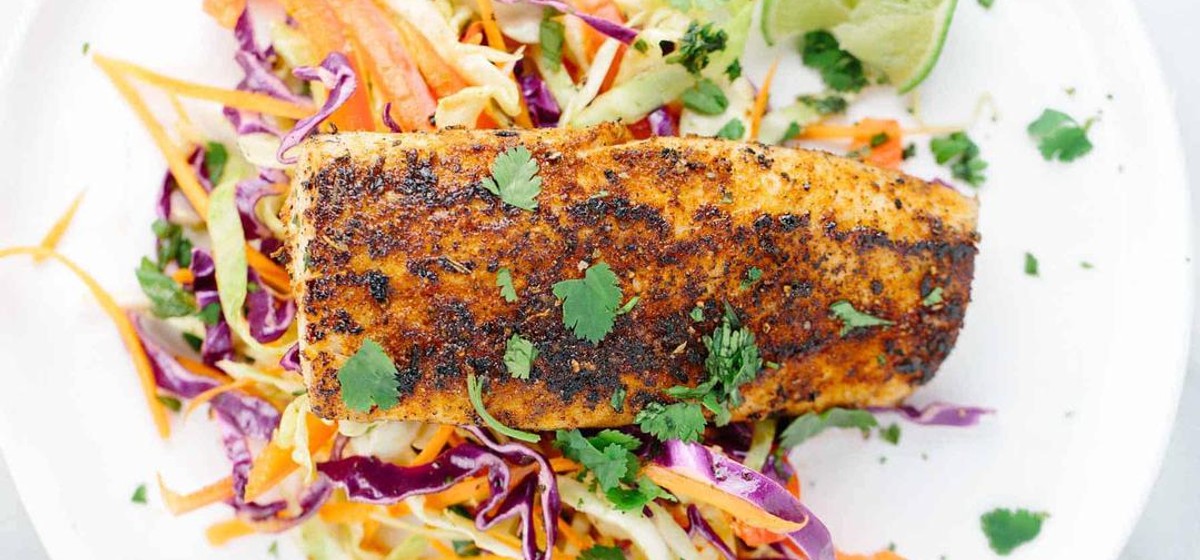 Pan Seared Mahi Mahi with Honey Lime Coleslaw Recipe | SideChef