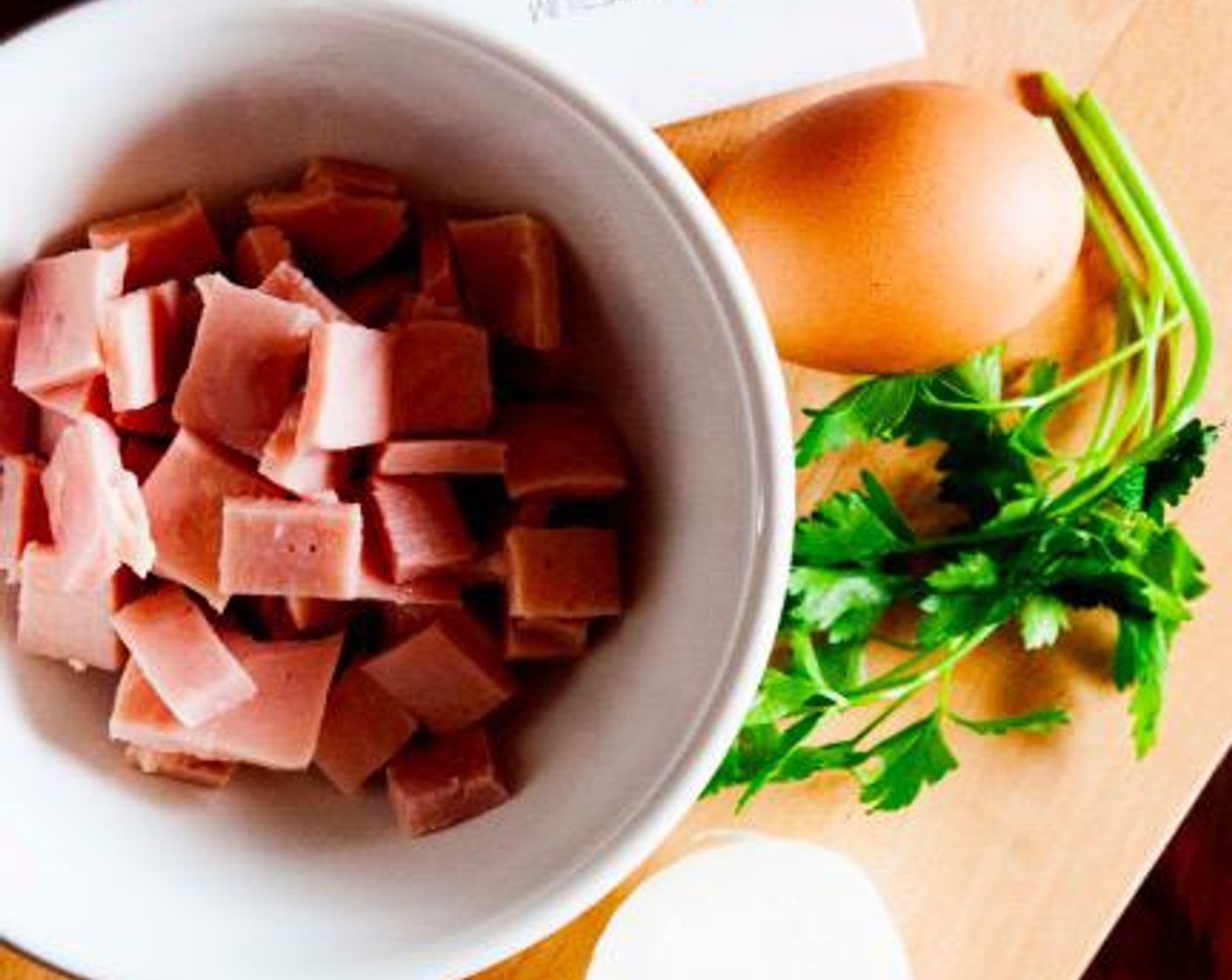 step 2 Add the Ham (1/3 cup) and cook on medium for 2-3 minutes.