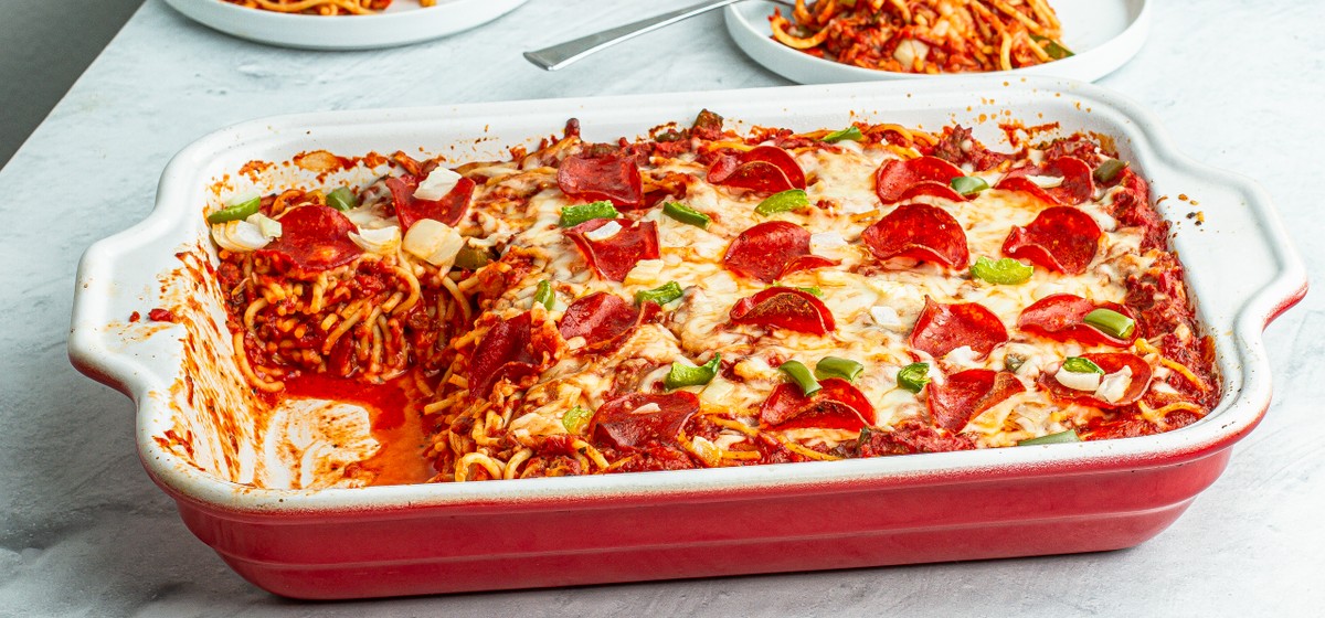 Baked Deep Dish Pizza Spaghetti Recipe SideChef