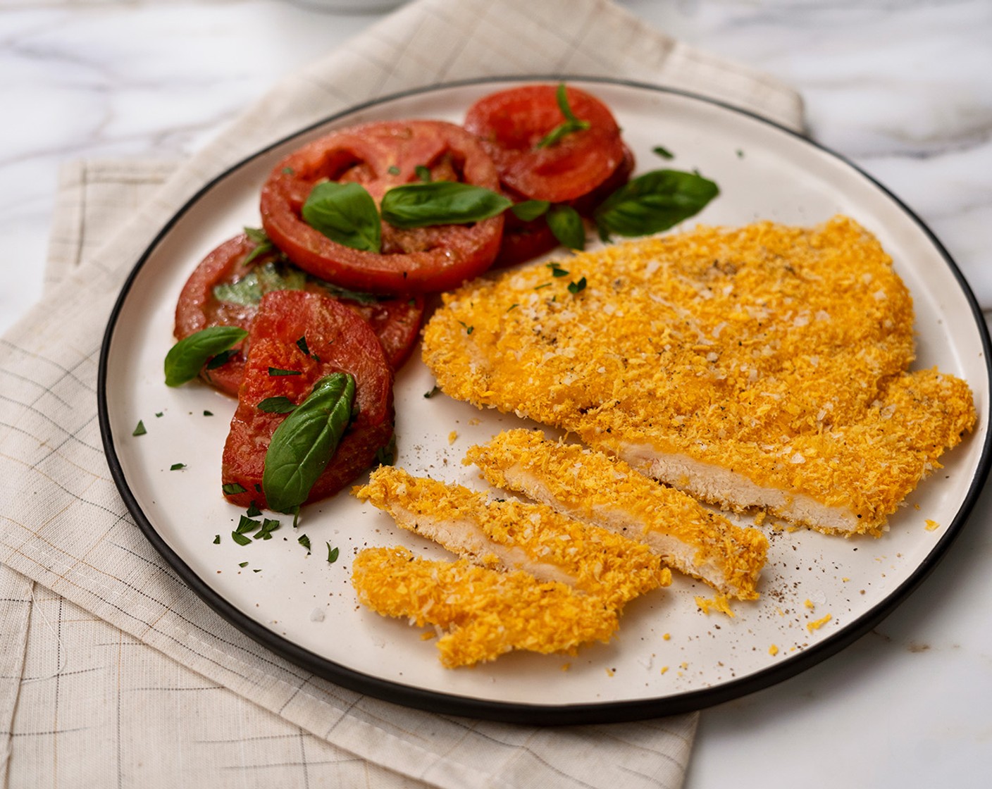 Chicken Parmesan with Miso Balsamic Salad