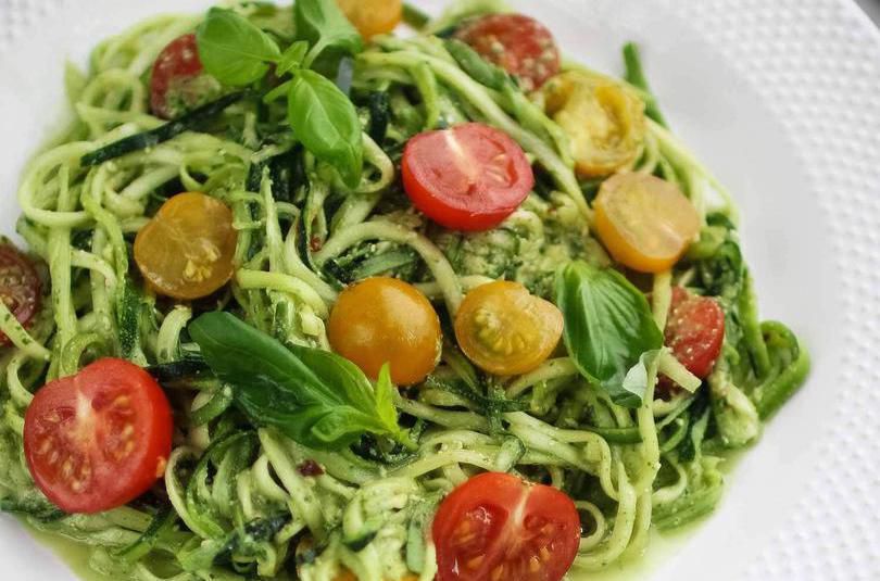 Raw Zucchini Spaghetti With Pesto Recipe SideChef 7b43a514 295a 4752 9b5e 529072645ddf