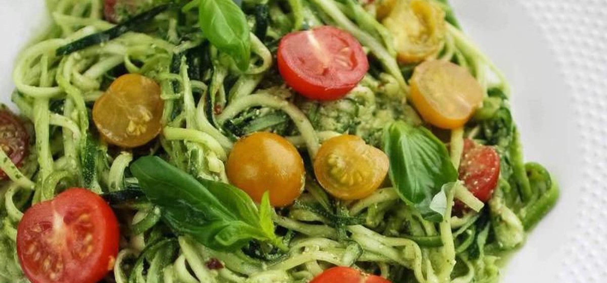 Raw Zucchini Spaghetti with Pesto Recipe | SideChef