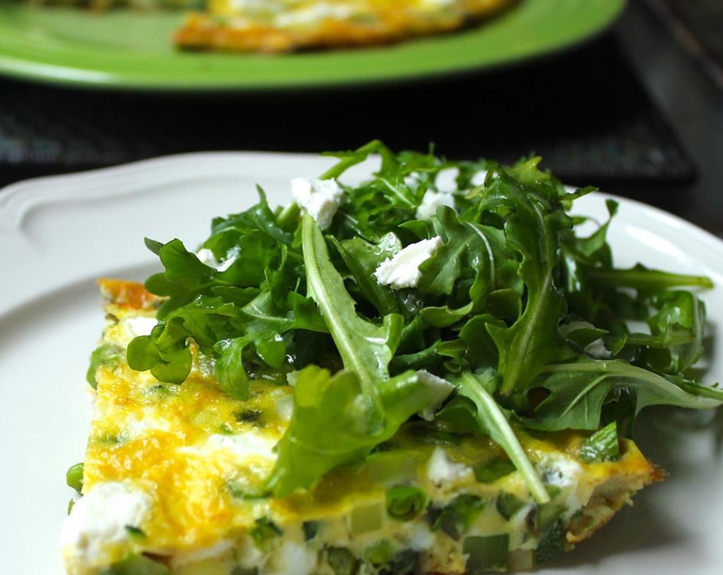 step 9 Carefully transfer the frittata to the broiler and cook for 2 minutes until it puffs slightly and the top is golden brown.  Remove the frittata from the broiler, and transfer it to a plate. Slice and serve immediately, topped with Arugula (to taste).