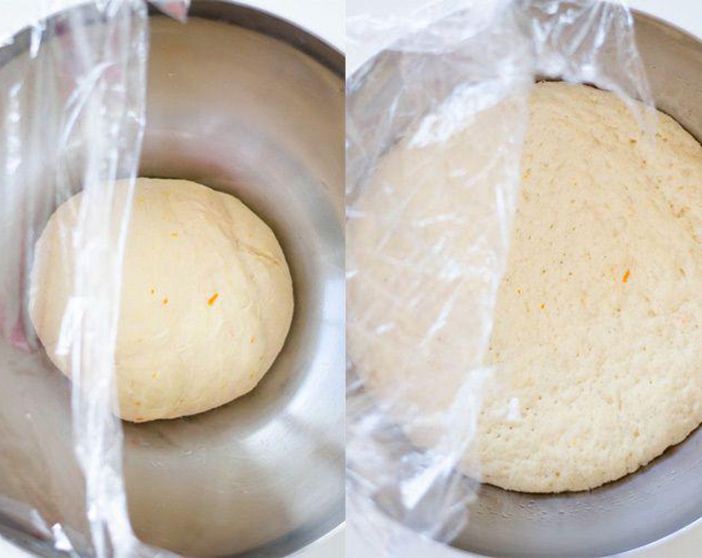 step 2 Stir two cups of All-Purpose Flour (2 1/2 cups) into the milk mixture, then add more flour, a heaping tablespoon at a time, until dough forms a loose ball (it should be moist, but not so sticky that it sticks to your finger if you poke it). Transfer dough to a clean, floured surface and knead for about a minute, until you have a smooth ball.