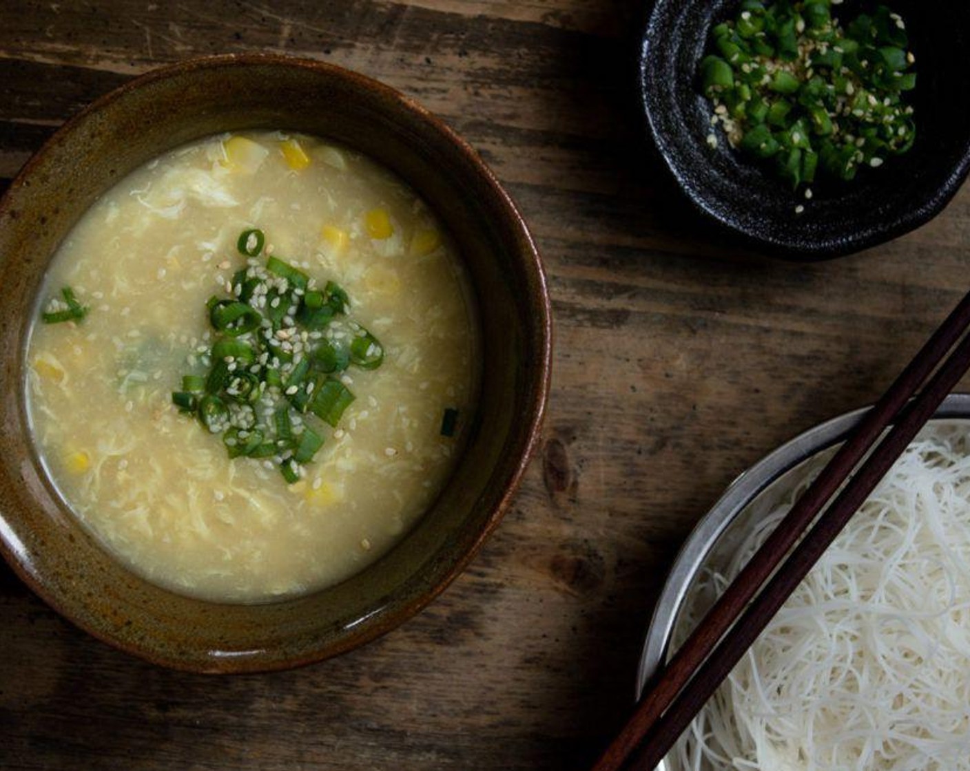 Miso Corn Egg Drop Soup