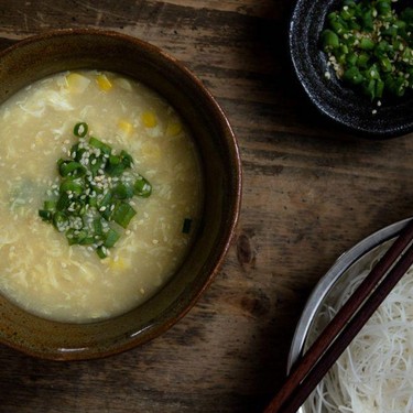 Miso Corn Egg Drop Soup Recipe | SideChef