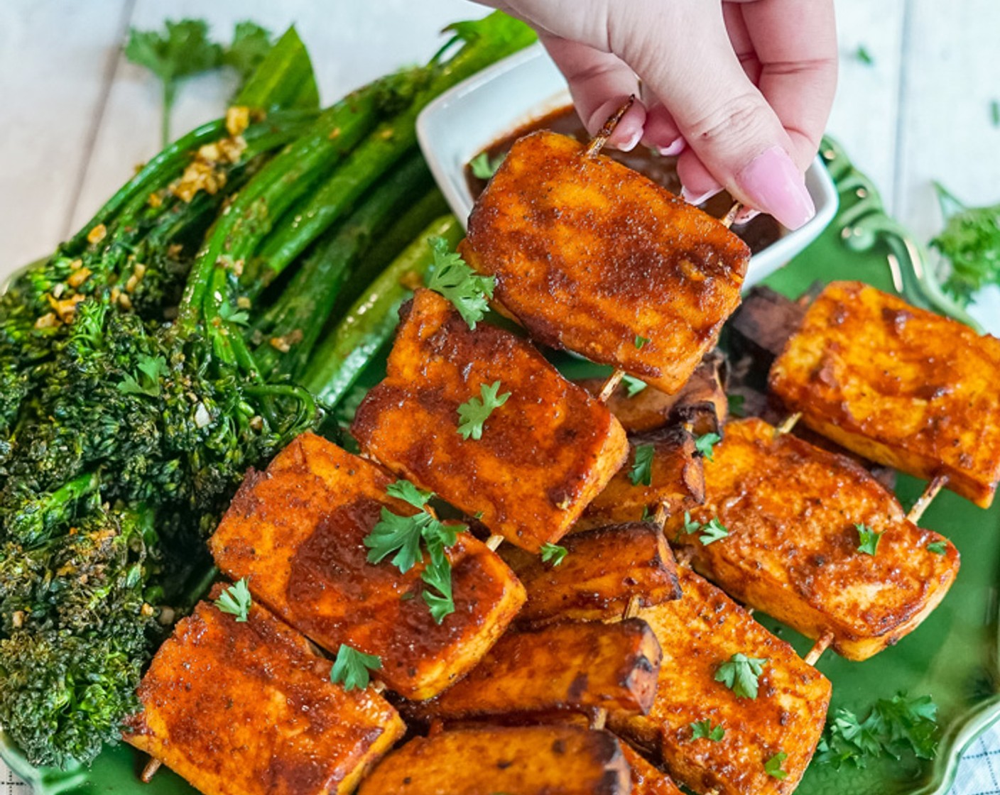 Air Fryer Tofu BBQ Ribs