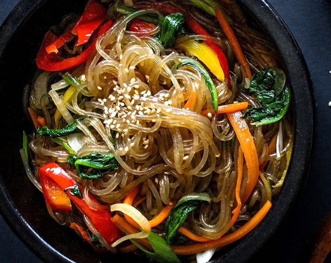 Japchae (Korean Stir-fried Glass Noodles)