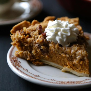 Bourbon Pumpkin Pie with Cinnamon Pecan Streusel Recipe | SideChef