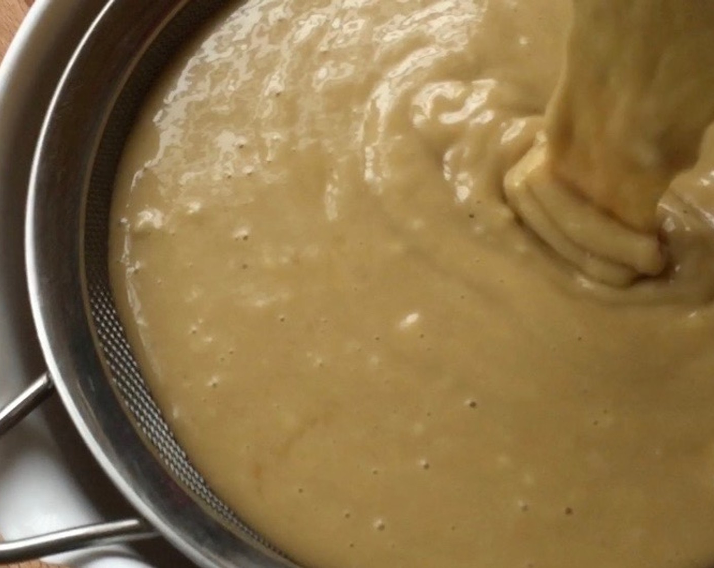 step 15 Strain batter into a large measuring cup. This makes it easier to pour into cupcake moulds.