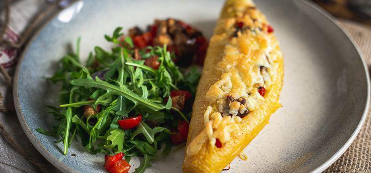 Plantain Boats with Grilled Vegetables and Melted Cheese Recipe | SideChef