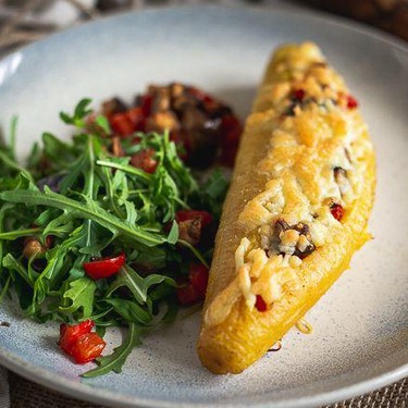 Plantain Boats with Grilled Vegetables and Melted Cheese Recipe | SideChef