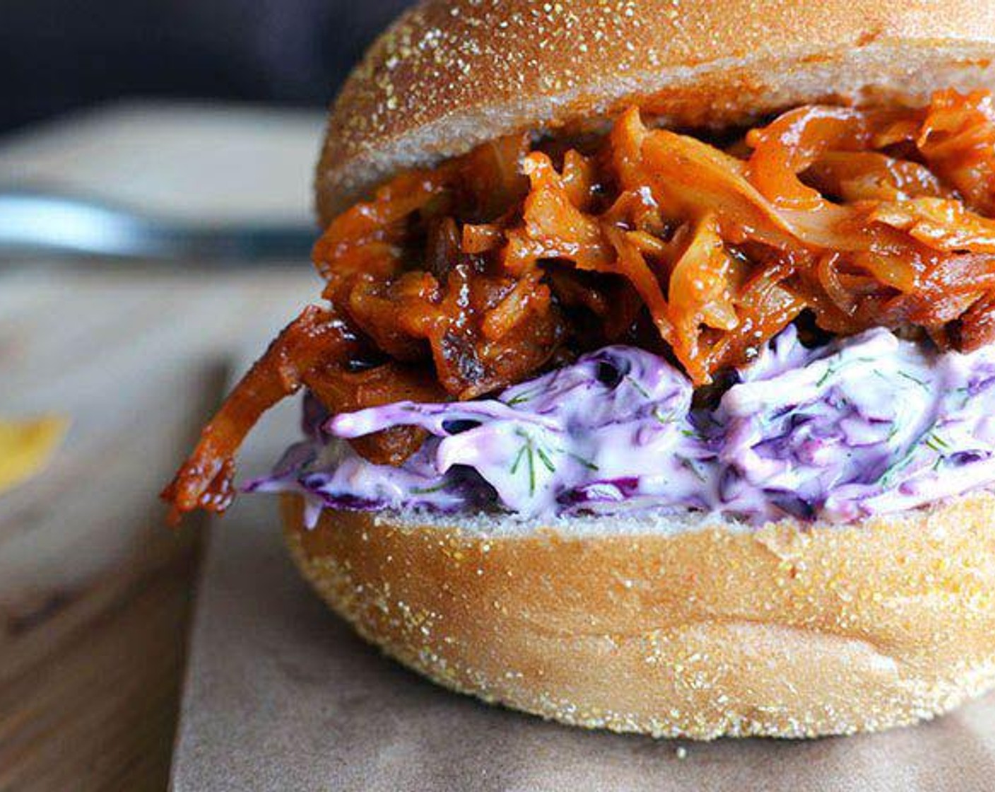 Jackfruit "Pulled Pork" Sandwich