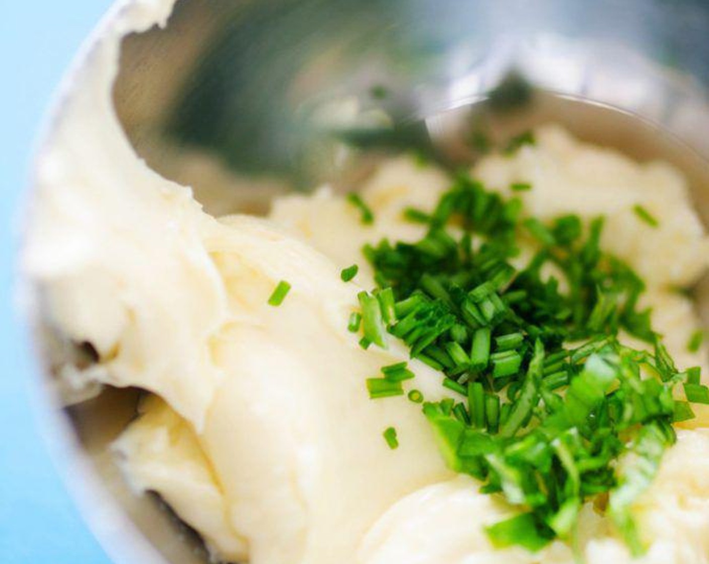 step 3 Add Fresh Chives (1 tsp), Fresh Basil Leaf (1/2 tsp), Salt (1 pinch), and Ground Black Pepper (1 pinch). Scoop brie into a piping bag (or plastic bag with the tip cut off).