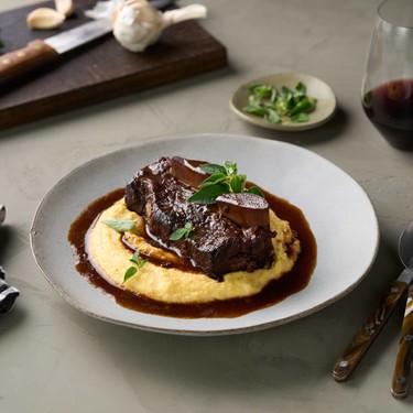 Red Wine Braised Beef Short Ribs with Soft Polenta Recipe | SideChef