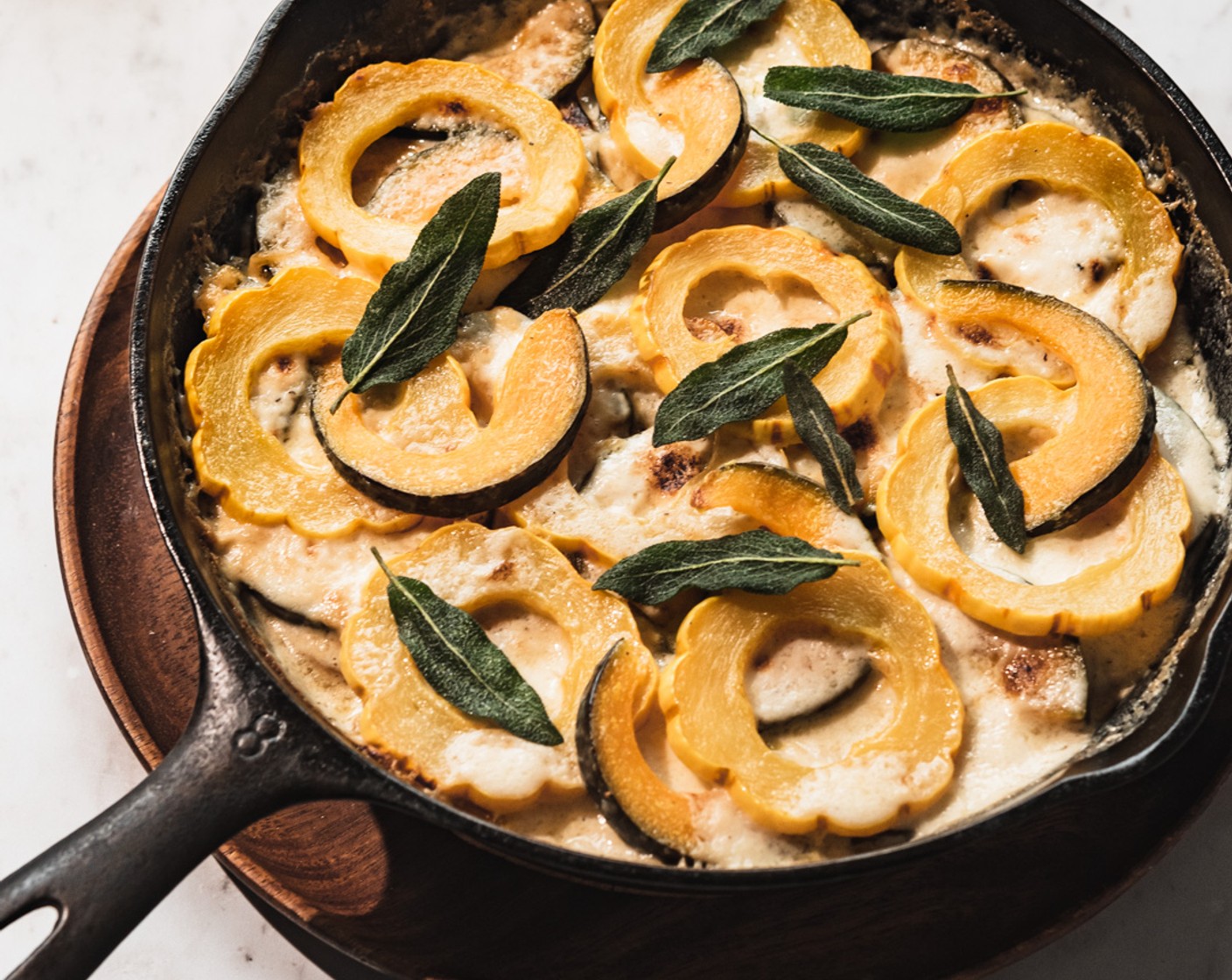 step 11 Arrange sage leaves on top of gratin before serving.