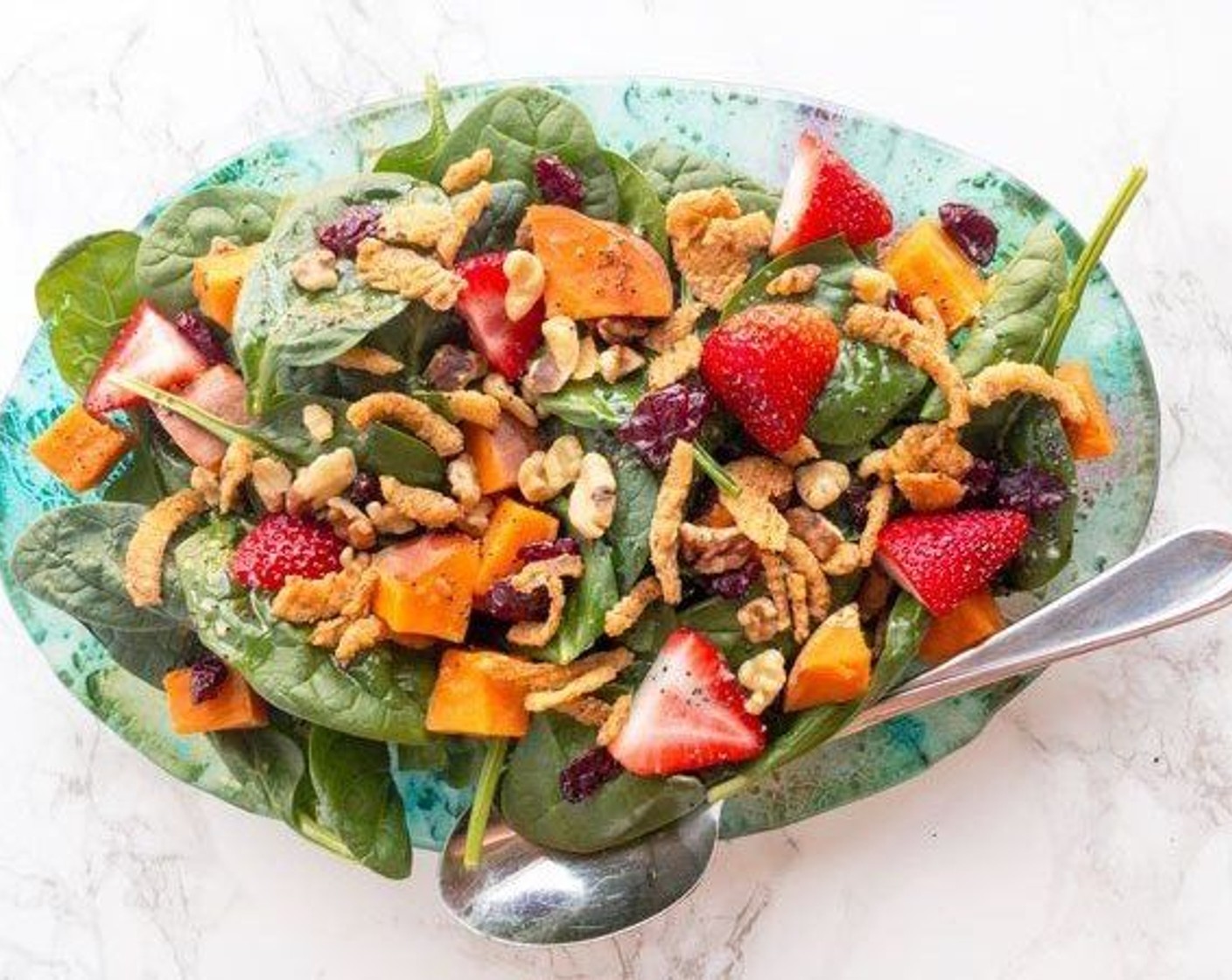 Spinach Salad with Strawberry and Sweet Potato