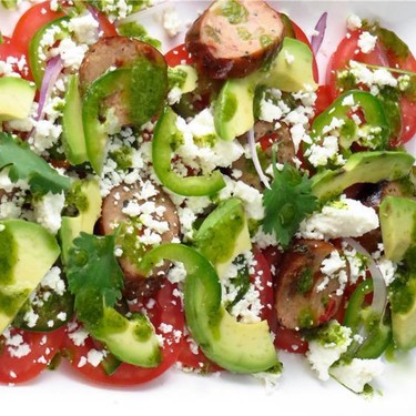 Spicy Sausage, Tomato, and Avocado Salad Recipe | SideChef