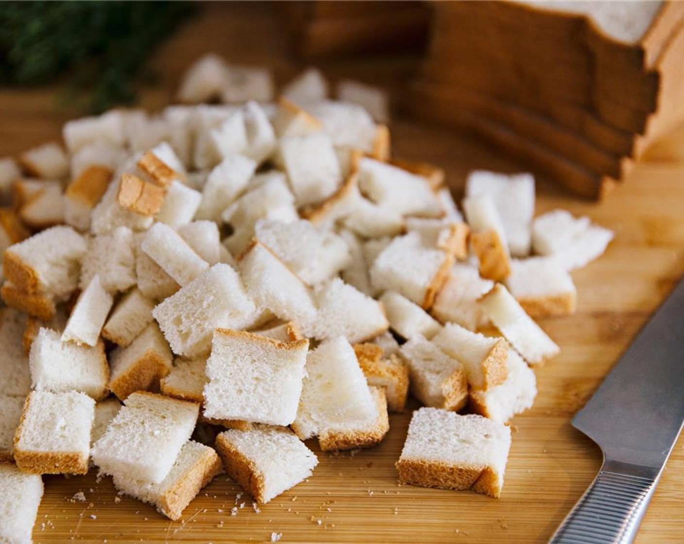 step 2 Cube the White Bread (12 3/4 cups) and place in a mixing bowl.