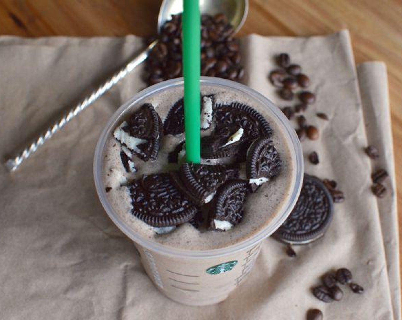 step 2 Add more coconut milk or sugar to taste and more ice if you like your frapp extra thick! Top with Oreo® Chocolate Sandwich Cookies (to taste). Serve and enjoy!