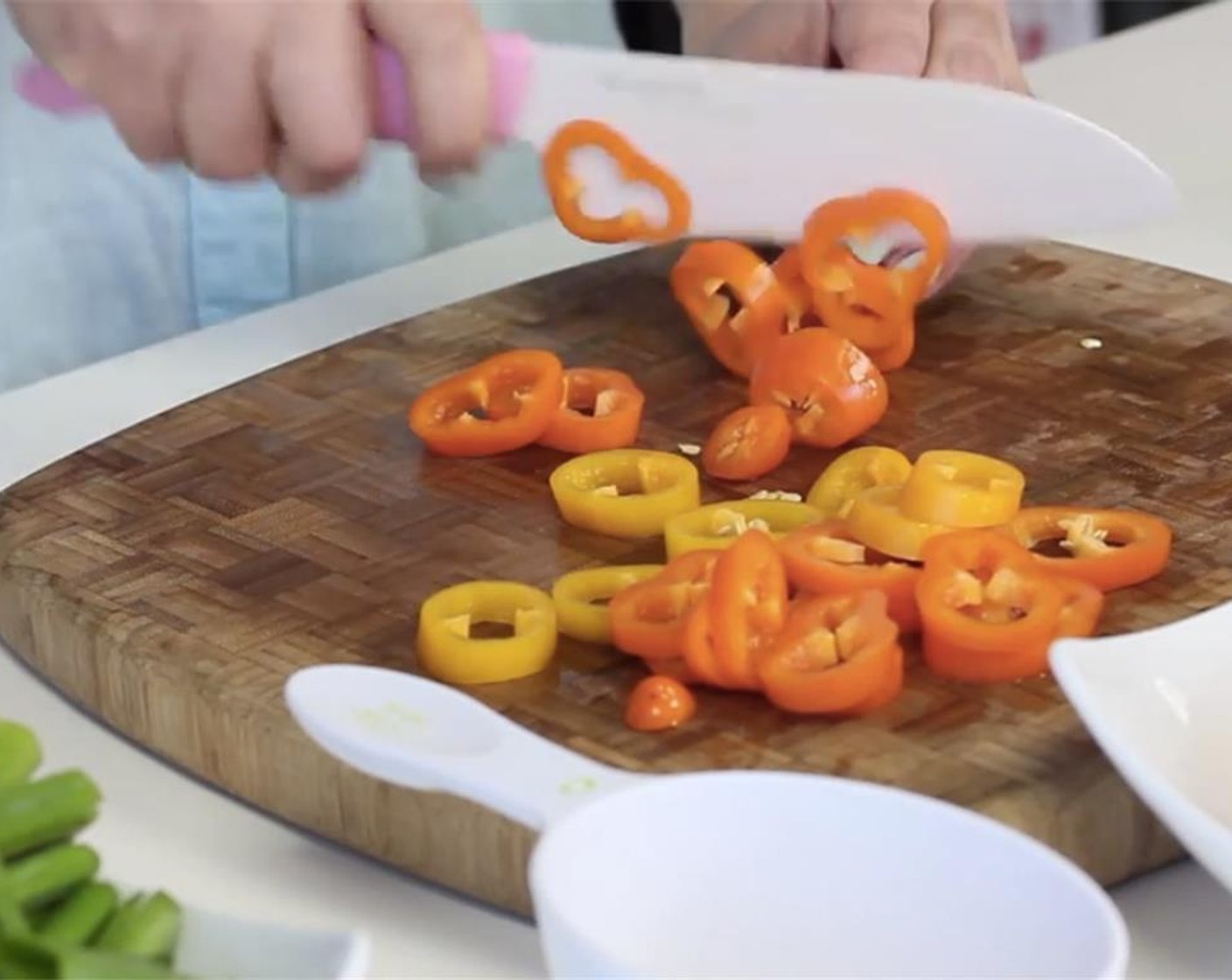 step 4 Slice enough Mini Peppers (1 cup) to make a cup. Mince Garlic (4 cloves) and set aside.