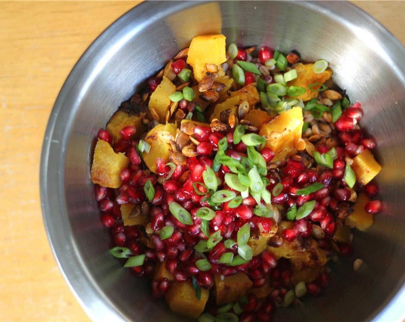 step 11 When all the ingredients are prepared, toss together in a large bowl with 1 tbsp. of olive oil and chopped scallions. Serve and enjoy!