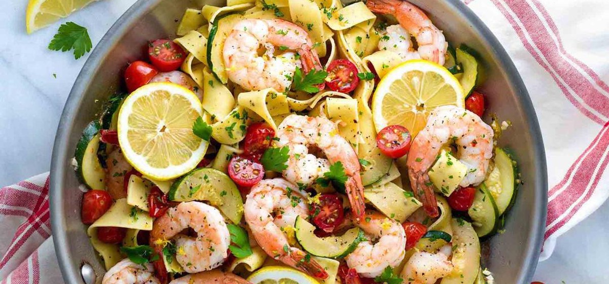 Shrimp Pasta with Lemon Garlic Sauce Recipe | SideChef