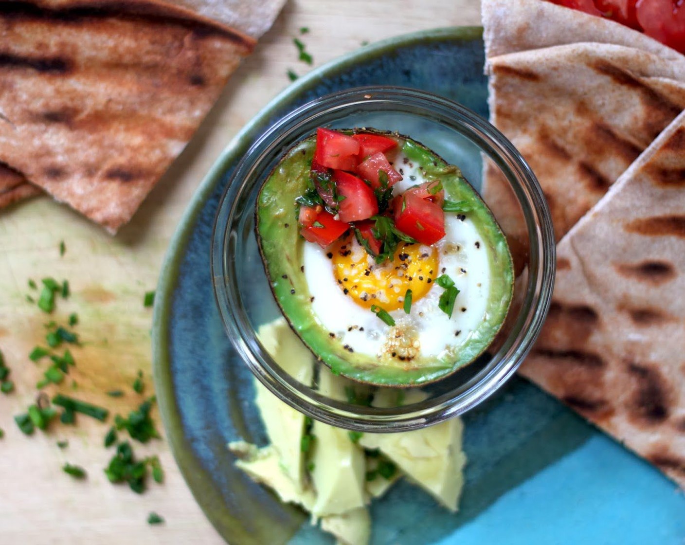 step 6 Serve warm with a helping of pico on top of the eggs. It is also delicious scooped out and smashed on Flatbread (to taste), but makes a great gluten-free and paleo breakfast without it.