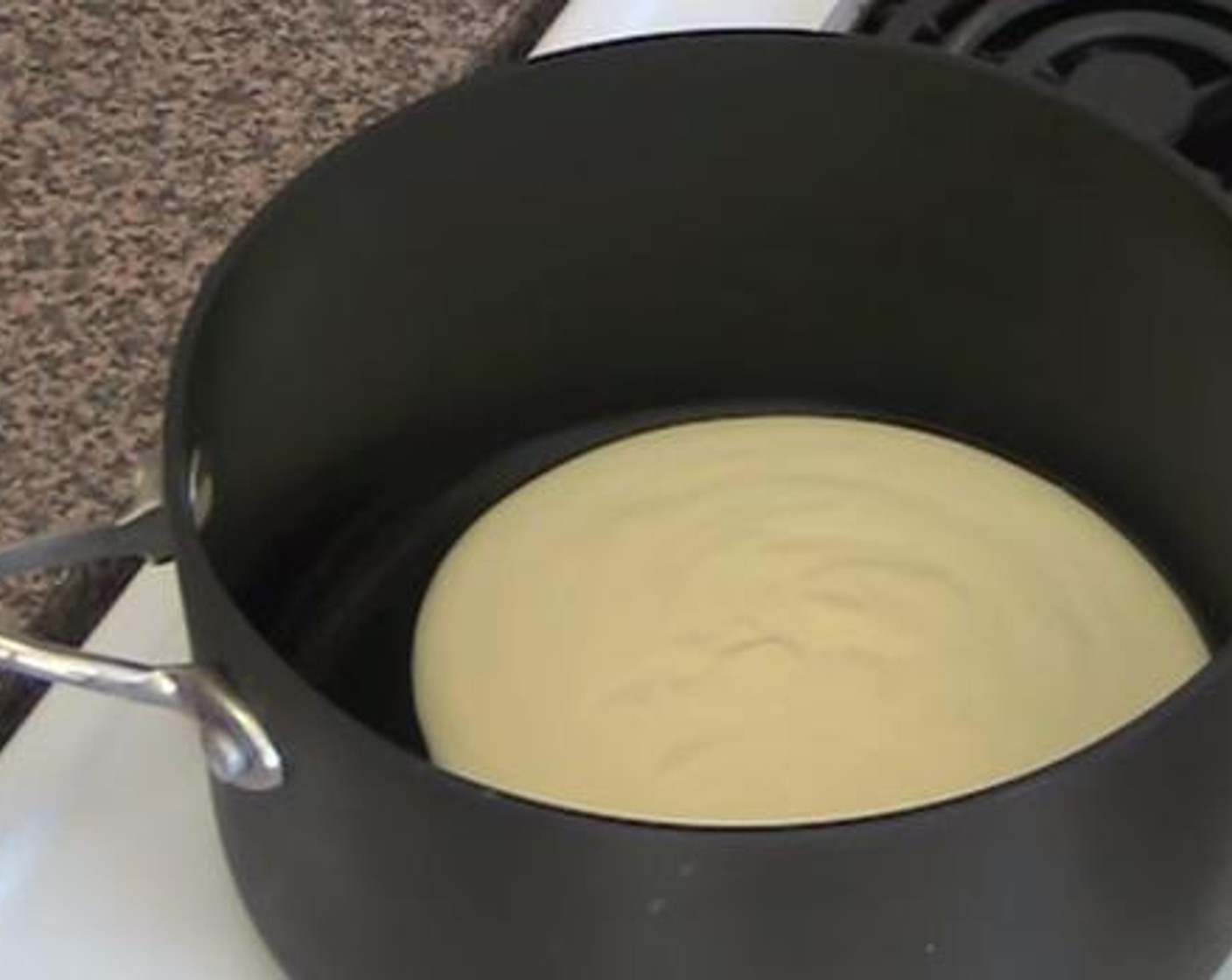 step 2 Into a sauce pan, bring the Thickened Cream (2/3 cup) to the boil. Once it starts boiling, take it off the heat.