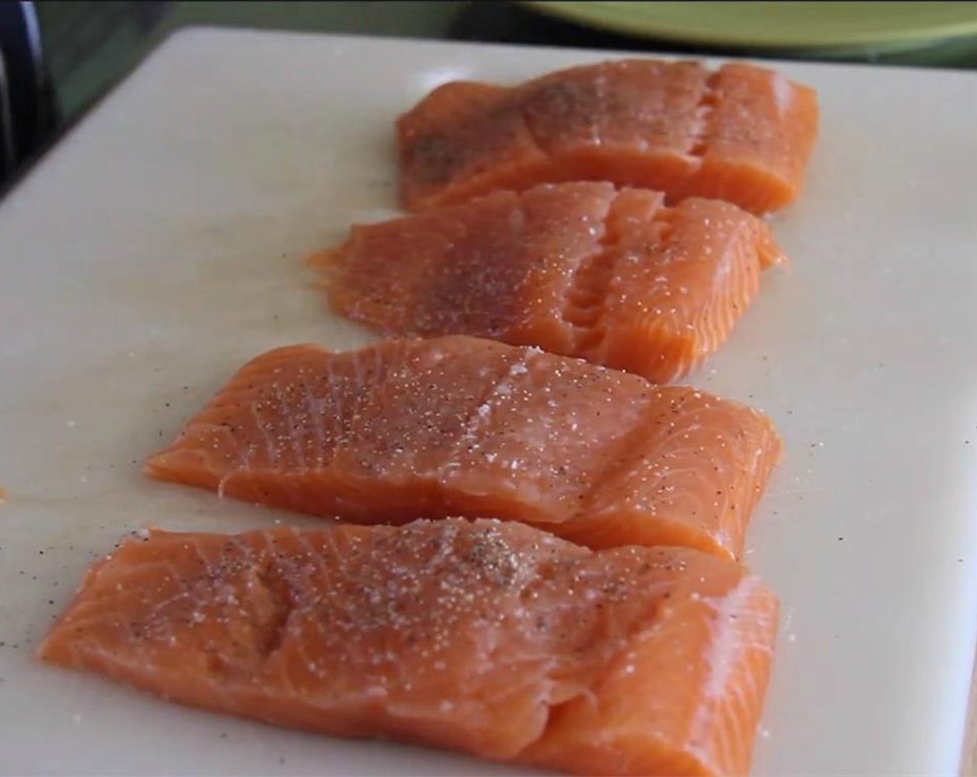 step 3 Season both sides of salmon pieces with Salt (to taste) and Ground Black Pepper (to taste) and set aside.