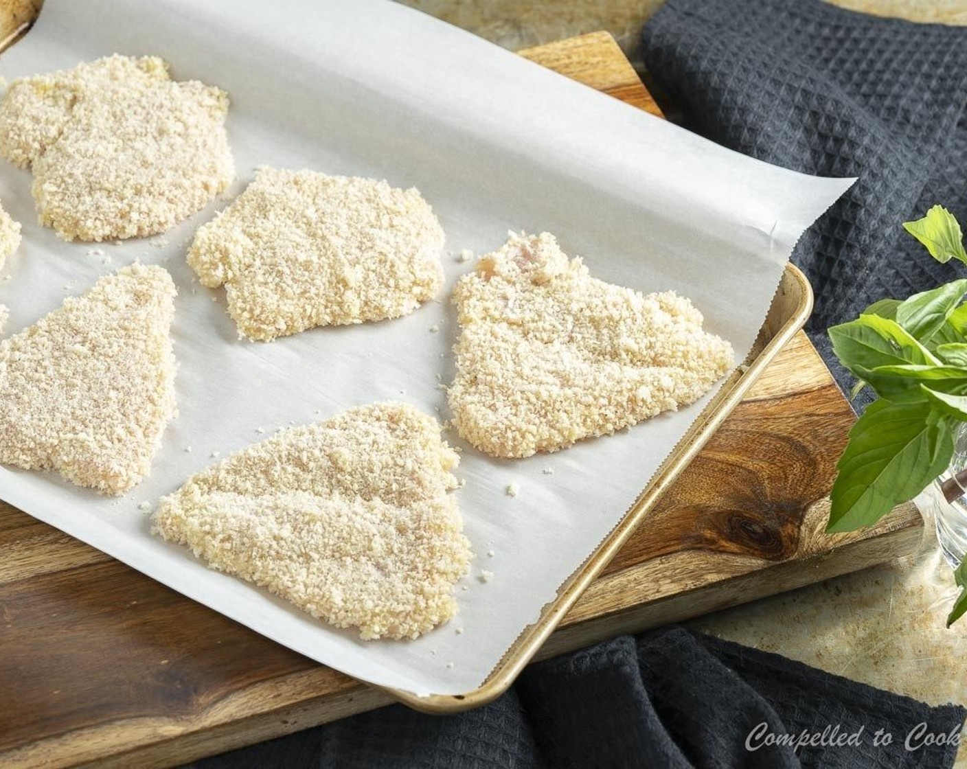 step 6 Add enough Canola Oil (as needed) to a large skillet to come up about a 1/8 of an inch. Heat over medium until hot. Add 4 cutlets and cook for approximately 2 1/2 minutes per side, depending on thickness. Remove to a paper towel-lined plate. Repeat with remaining cutlets.