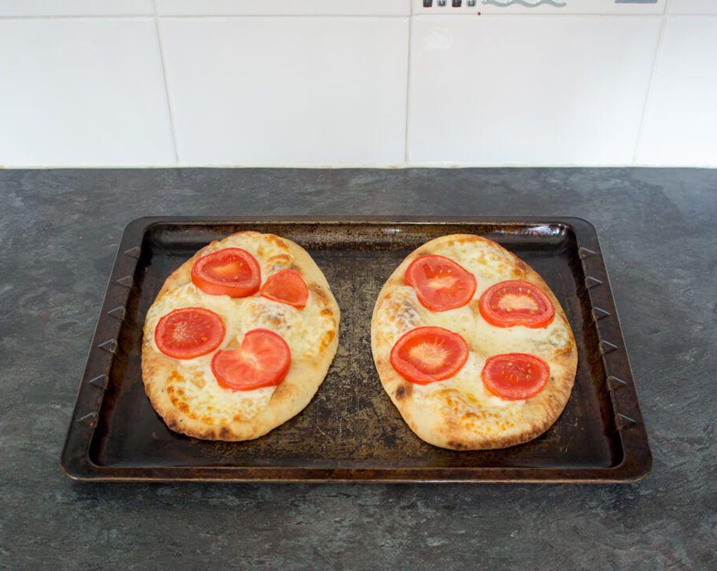 step 5 Place them into the preheated oven for 8-10 minutes until the cheese is bubbling & just starting to turn golden.