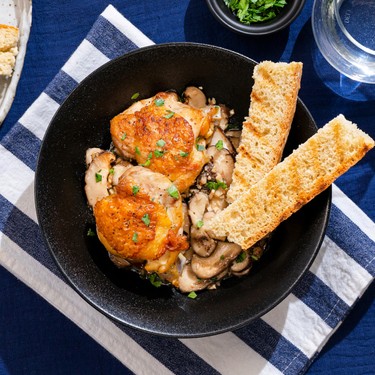 Braised Chicken Thighs with Mushrooms Recipe | SideChef