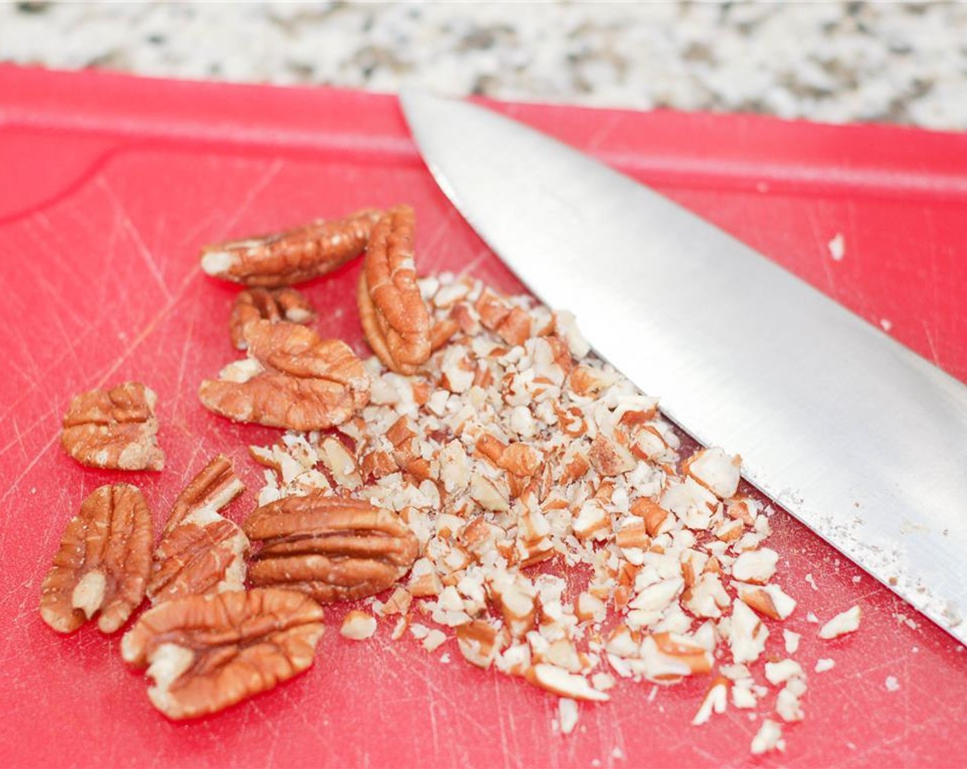 step 1 Soften Butter (2 Tbsp) by leaving it out at room temperature. In a small bowl, combine Rice Flour (1 cup), Baking Soda (1/4 tsp), and Salt (1/4 tsp). If using, chop the Pecans (1/4 cup).