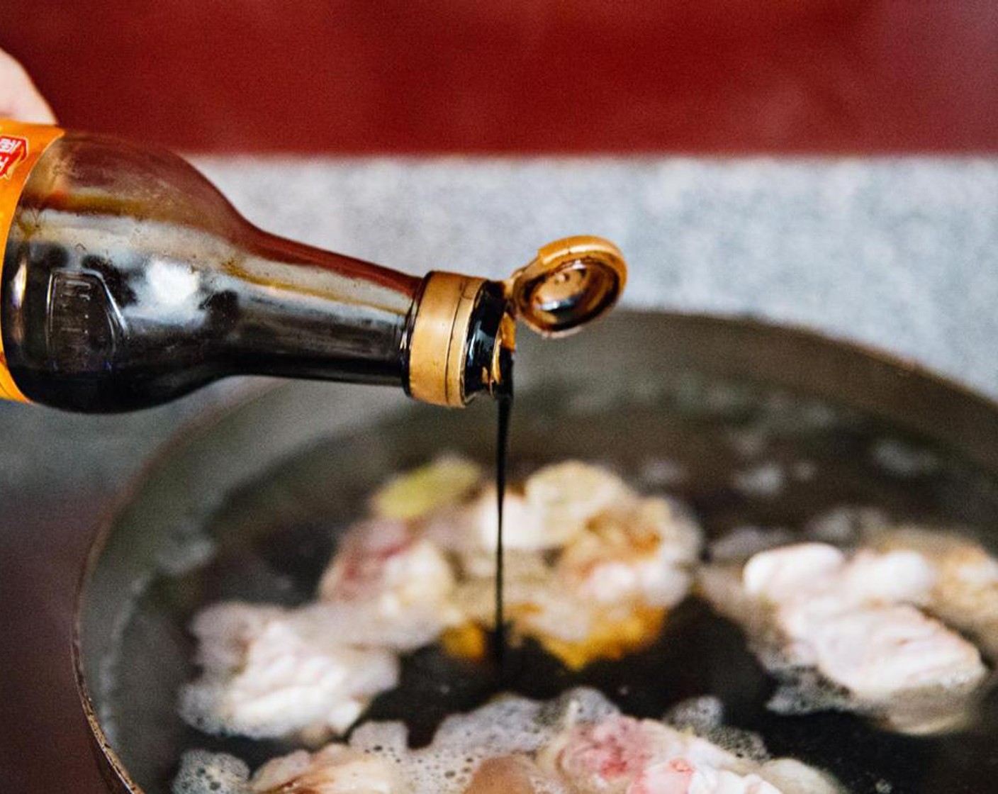 step 6 Add Light Soy Sauce (1 oz) and Dark Soy Sauce (2 tsp).